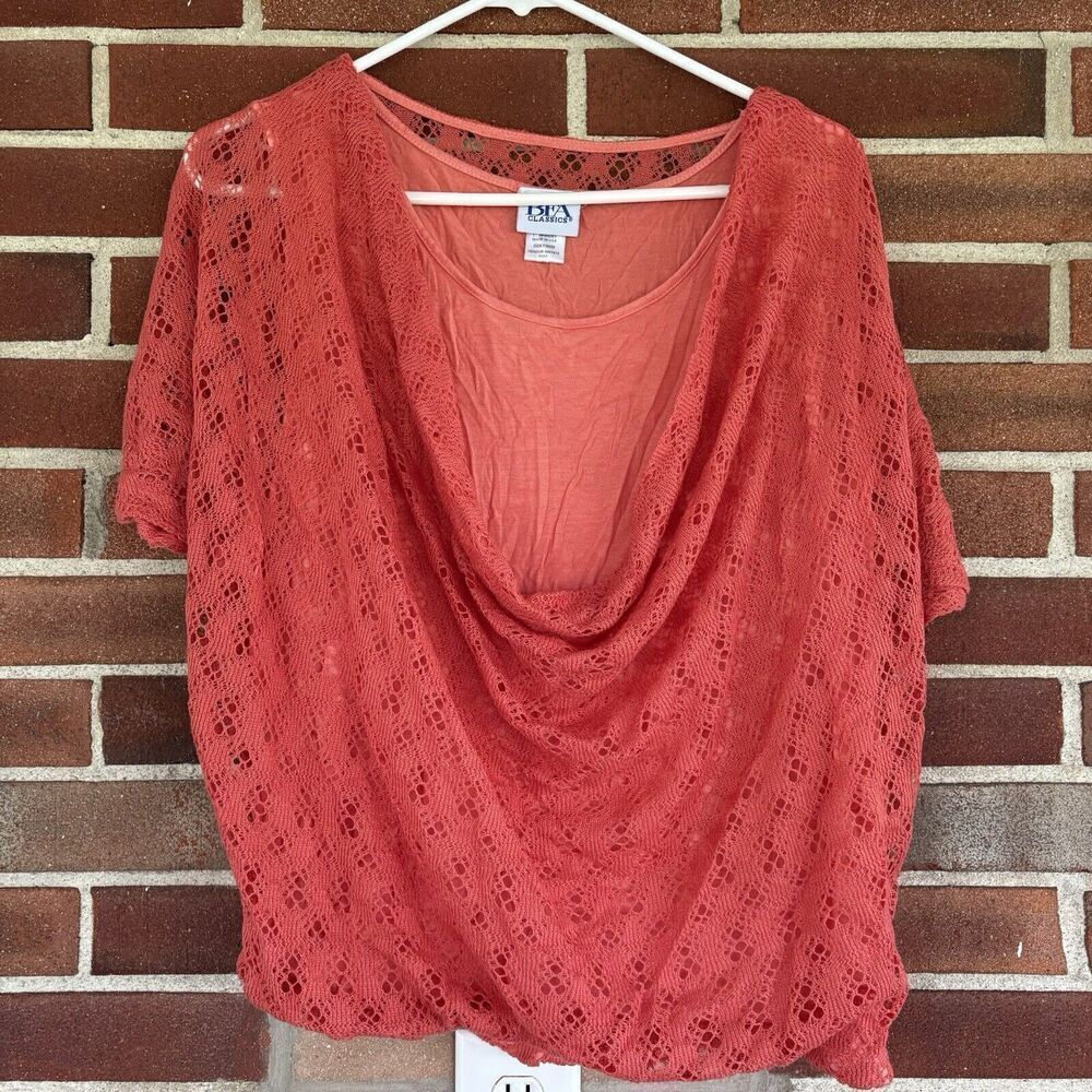 BFA Classics Pink Knit Top Women’s 1X A1757
